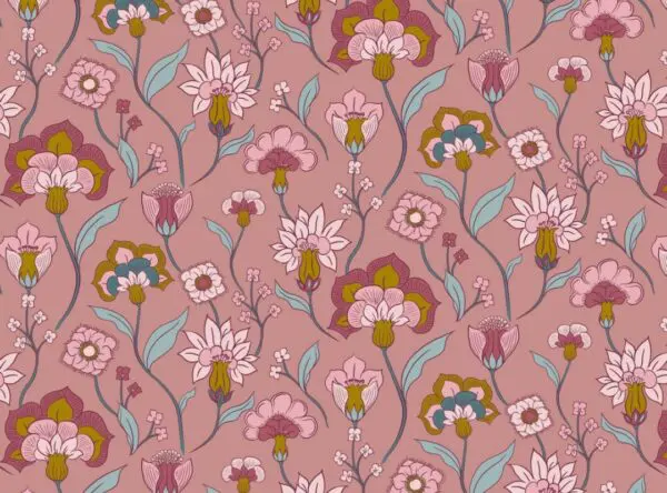 Viscose Stretch Flower Blush