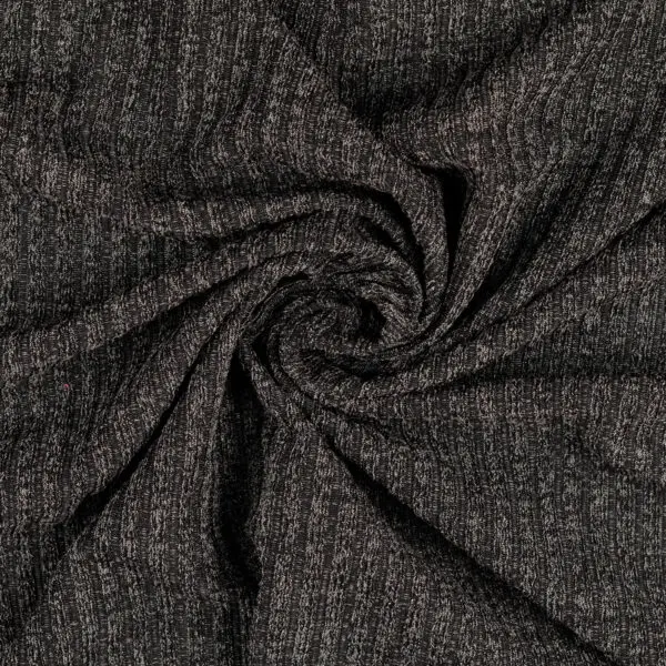 Knitted melange rib jersey black