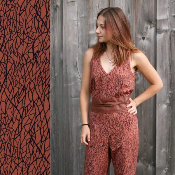 Katoen-tricot bonita veta terracotta