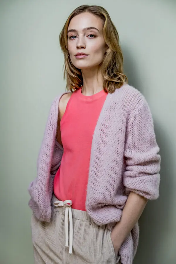 Boordstof rib collar pink 582 - Afbeelding 3