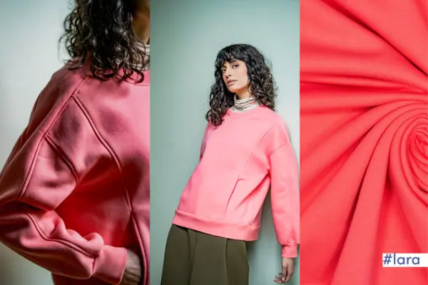 Boordstof rib collar pink 582