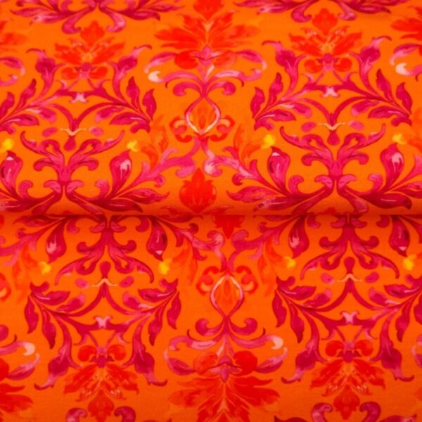 Katoen-tricot French Lily orange