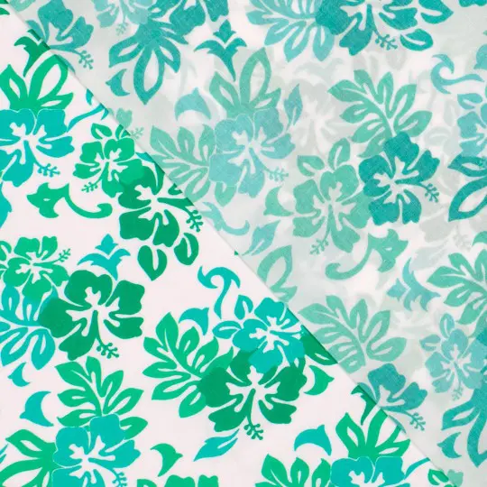 Viscose green flowers - Afbeelding 2