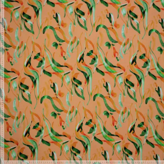 Viscose leaves linnenlook peach - Afbeelding 2