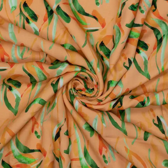 Viscose leaves linnenlook peach