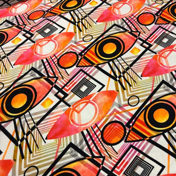 Katoen-tricot abstract eyes
