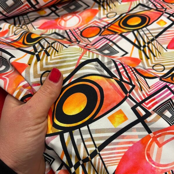 Katoen-tricot abstract eyes - Afbeelding 2