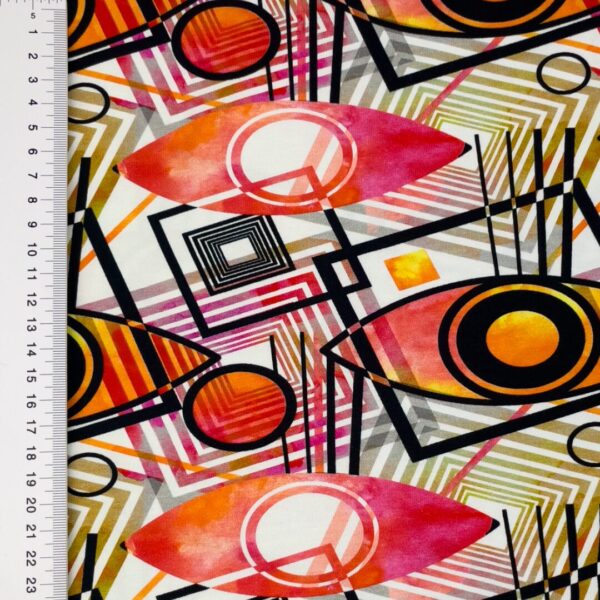 Katoen-tricot abstract eyes - Afbeelding 3
