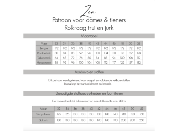 Bel'etoile Zen naaipatroon voor dames, tieners en kids - Afbeelding 2