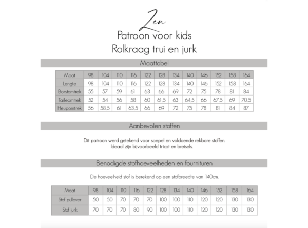 Bel'etoile Zen naaipatroon voor dames, tieners en kids - Afbeelding 3