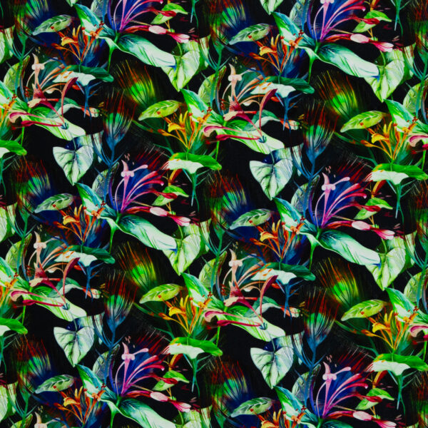 Viscose-tricot colorfull flowers