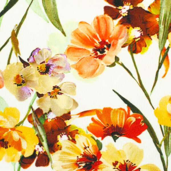 Katoen-tricot flowerfield - Afbeelding 2
