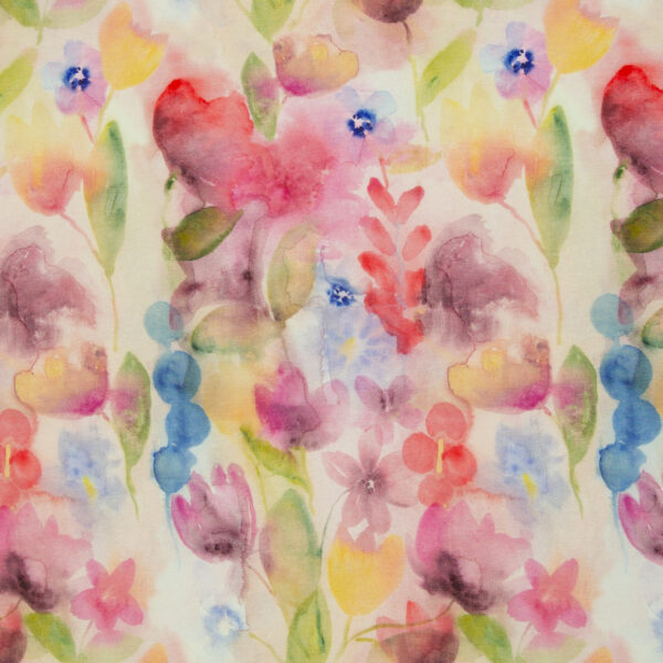 Katoen-tricot lovely flowers - Afbeelding 2