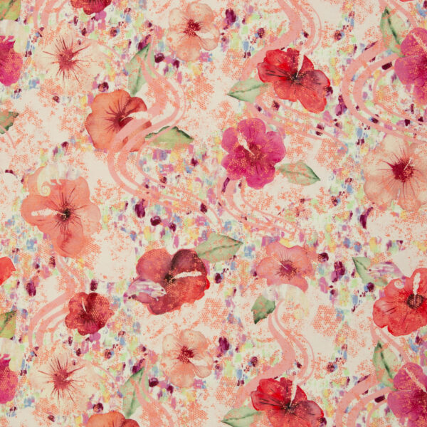 Katoen-tricot lovely flowers - Afbeelding 3