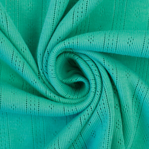 Ajours katoen-tricot mint - Afbeelding 2