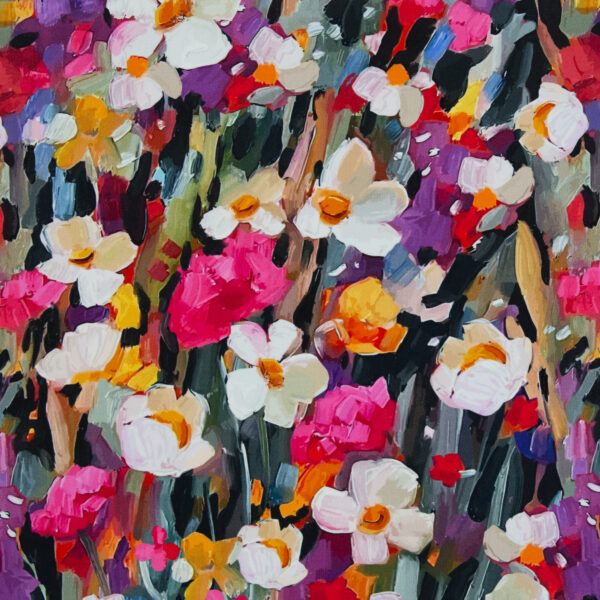 Viscose-tricot colorfull flowers - Afbeelding 2