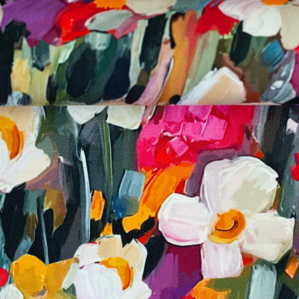 Viscose-tricot colorfull flowers
