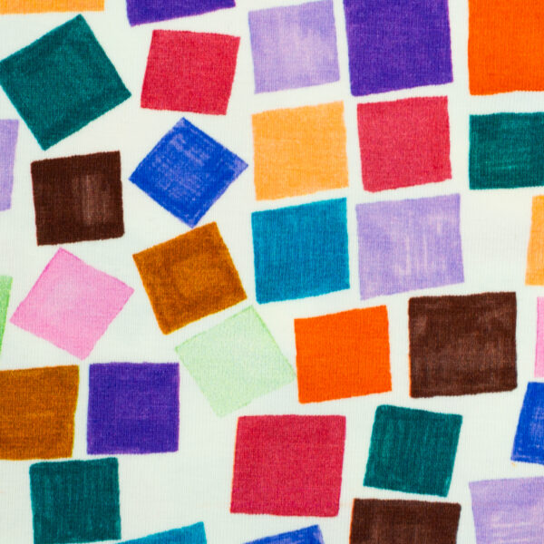coupon ca 125 x 155 breed Katoen-tricot colorfull blocks - Afbeelding 3