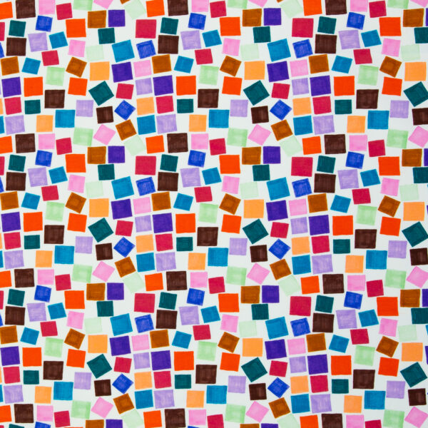 coupon ca 125 x 155 breed Katoen-tricot colorfull blocks - Afbeelding 4