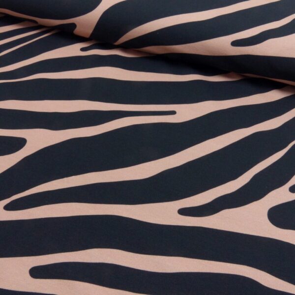 French Terry zebra black/soft pink