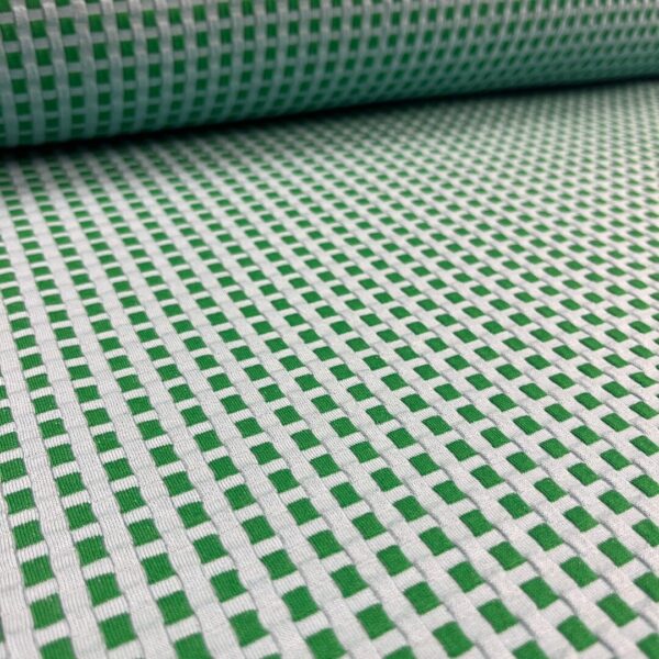Bio Jacquard Alb Stoffe Picknick - waffles knit green/mint - Afbeelding 4