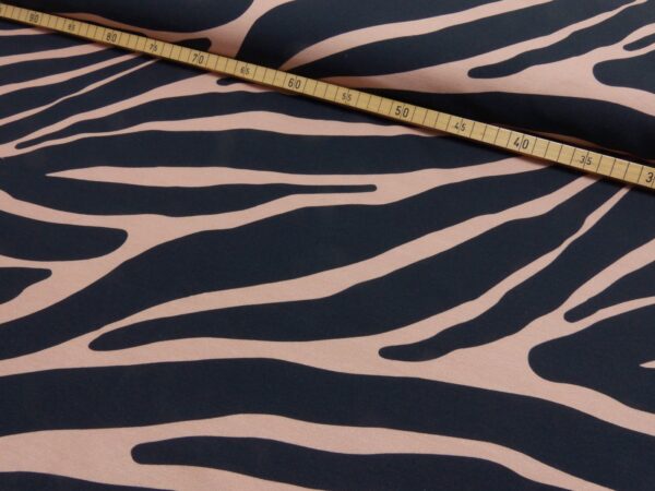 French Terry zebra black/soft pink - Afbeelding 2