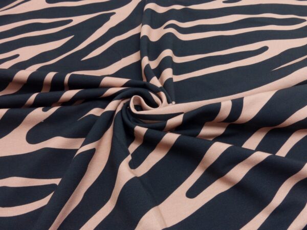 French Terry zebra black/soft pink - Afbeelding 3