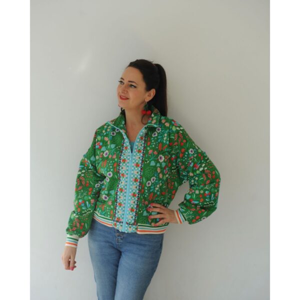 Bio katoen-tricot, ALB stoffe, picknick, In the park green - Afbeelding 3