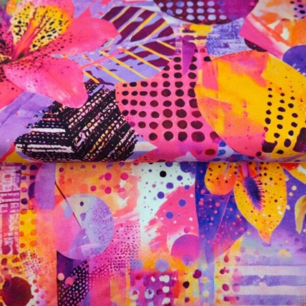 Katoen-tricot Beautiful Mess Lilac