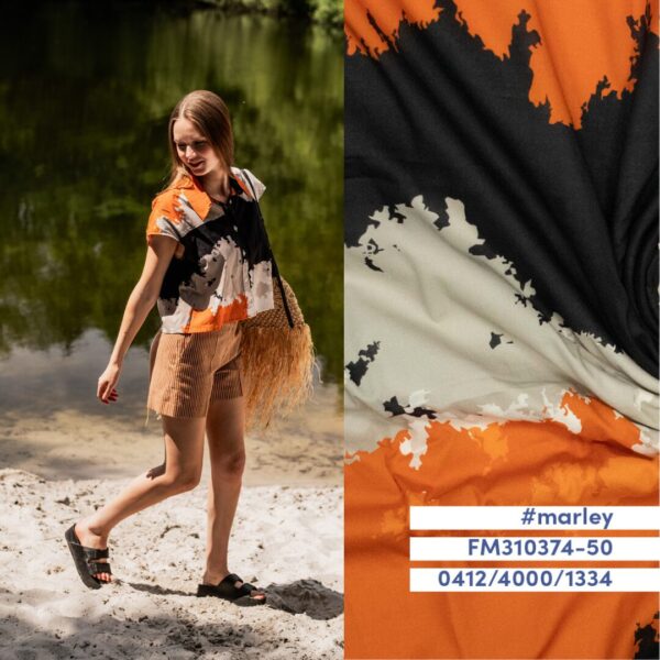 Woven Cotton batist blurry spots orange