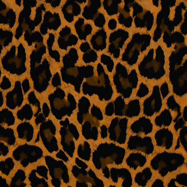 Woven viscose leopard black