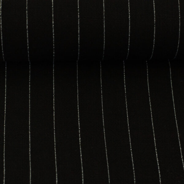 Viscose/linnen stripes- black
