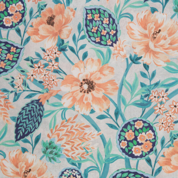 Canvas fabulous flowers aqua