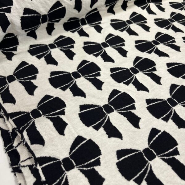 Bio jacquard Alb Stoffe, Beetles & bugs, Bow double face, black/vanilla - Afbeelding 3