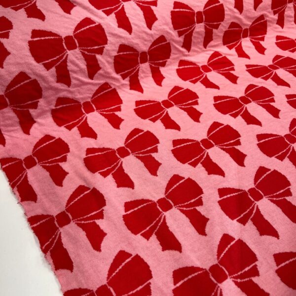 Bio jacquard Alb Stoffe, Beetles & bugs, Bow double face, pink/red - Afbeelding 3