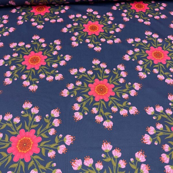 Alb Stoffe Performance Flower circle blue - Afbeelding 3