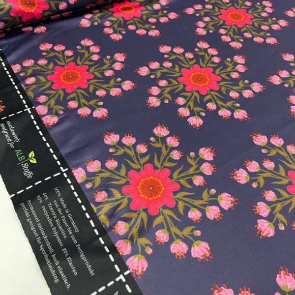 Alb Stoffe Performance Flower circle blue - Afbeelding 4