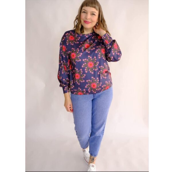 Alb Stoffe Performance Flower circle blue - Afbeelding 2