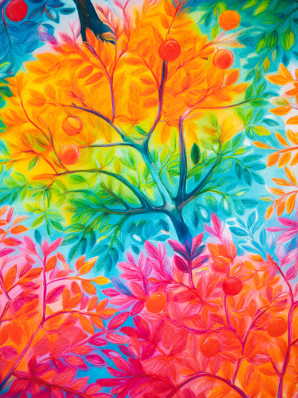 Canvas fabulous rainbow trees - Afbeelding 4