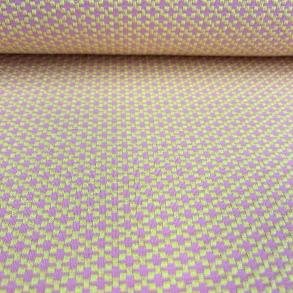 Bio Jacquard Alb Stoffe, Choose your vibe, Moody knit, yellow/pink - Afbeelding 2