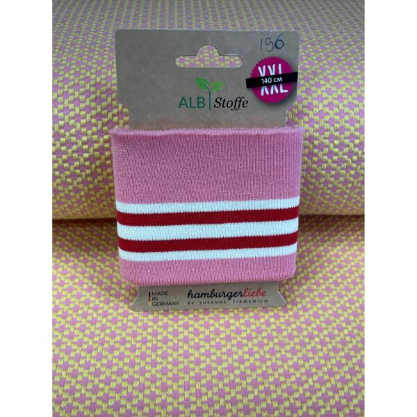 Bio Jacquard Alb Stoffe, Choose your vibe, Moody knit, yellow/pink - Afbeelding 3