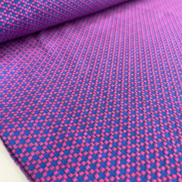 Bio Jacquard Alb Stoffe, Choose your vibe, Moody knit, blue/pink