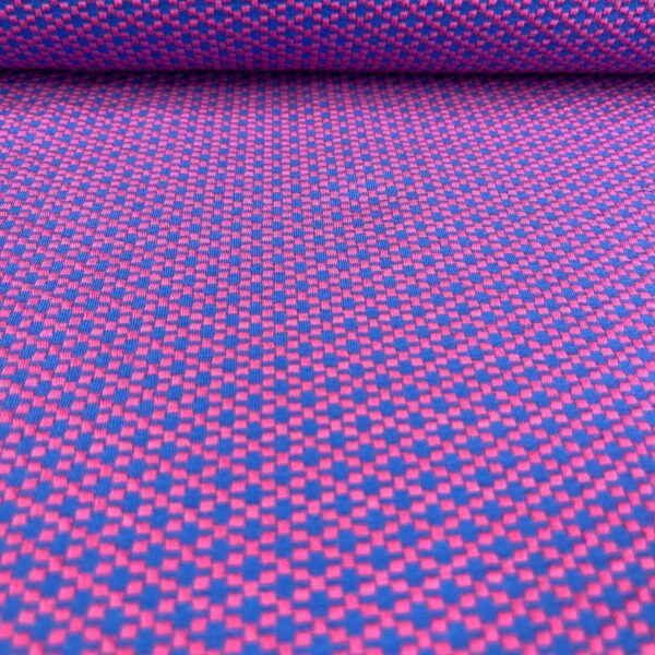 Bio Jacquard Alb Stoffe, Choose your vibe, Moody knit, blue/pink - Afbeelding 2