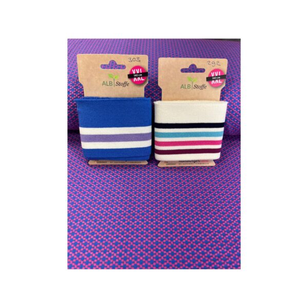 Bio Jacquard Alb Stoffe, Choose your vibe, Moody knit, blue/pink - Afbeelding 3