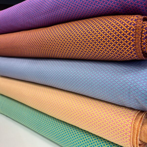 Bio Jacquard Alb Stoffe, Choose your vibe, Moody knit, lilac/blue - Afbeelding 2