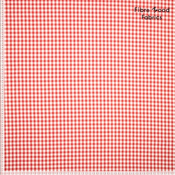 Woven seersucker checks red - Afbeelding 5