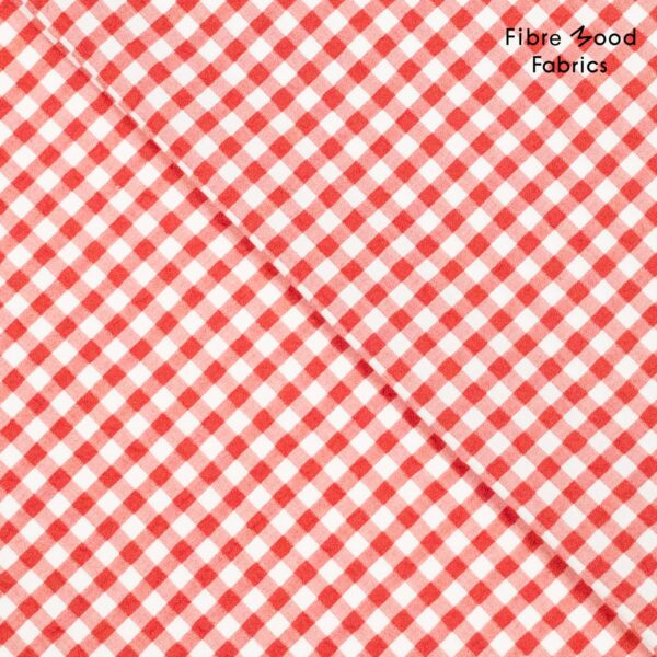 Woven seersucker checks red - Afbeelding 4