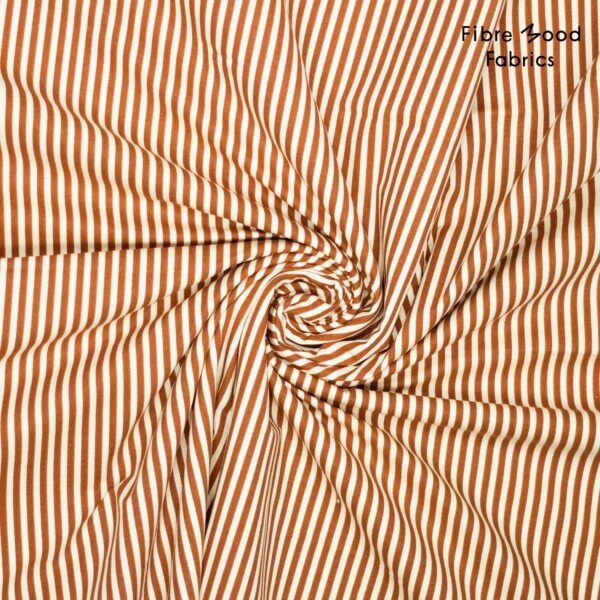 Woven cotton stripes brown/white - Afbeelding 3