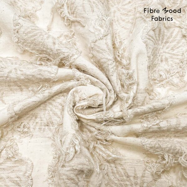 Woven jacquard flowers creme - Afbeelding 3