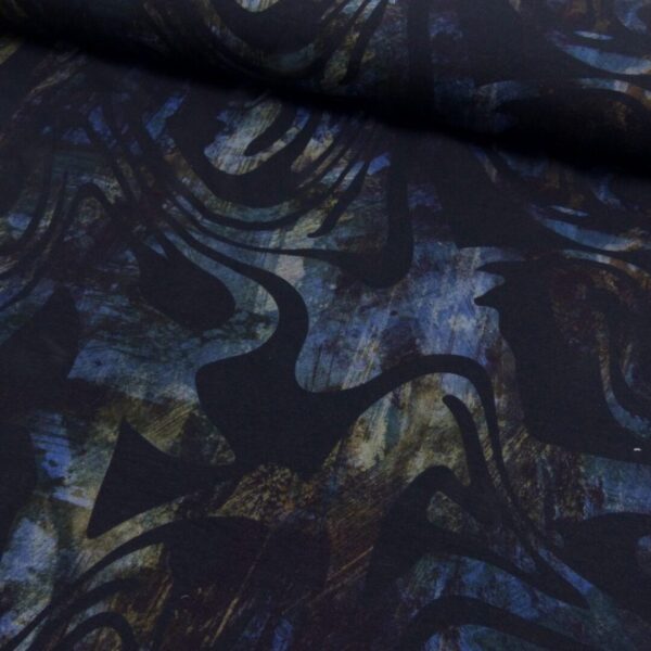 French Terry abstract black - Afbeelding 3